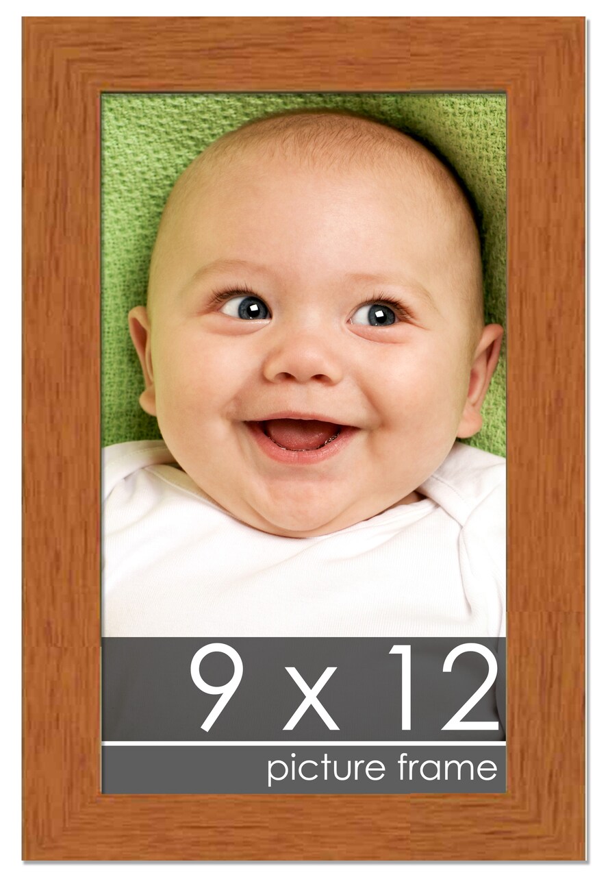 Photo Size Modernist Brown Picture Frame - UV Acrylic, Foam Board Backing, Hanging Hardware